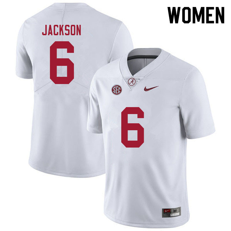 Alabama Crimson Tide Women's Khyree Jackson #6 White NCAA Nike Authentic Stitched 2021 College Football Jersey RP16O67PN